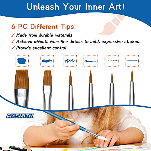 Fixsmith 22 Pieces Canvas Painting Kit, Art Painting Supplies- 8X10 Canvas Boards (4 Pcs) & 6 Paint Brush Pens & 12 Color Acrylic Paints (22Ml/0.74Oz) For Kids, Beginners, Students And Artists. #TOP3