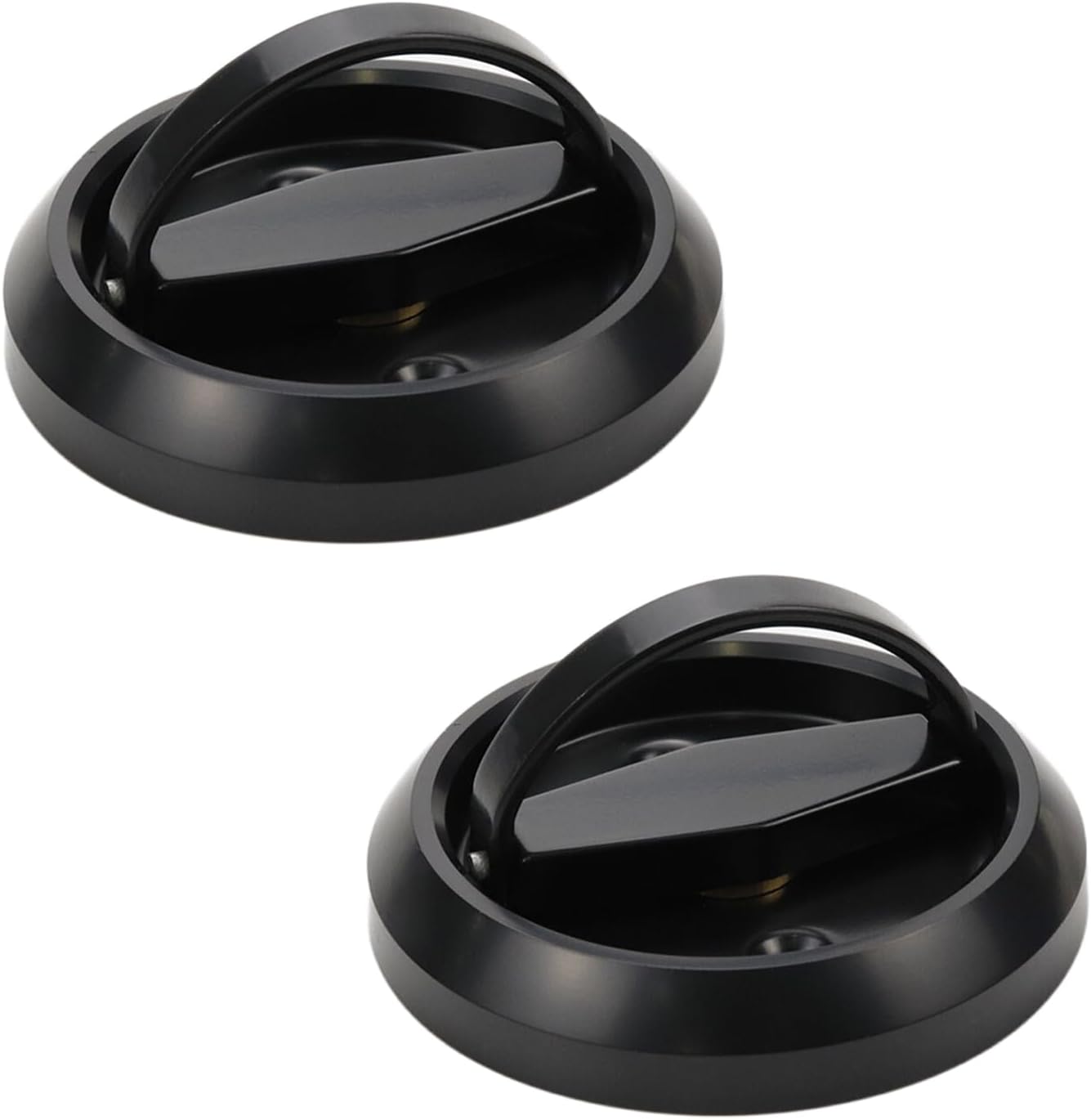 2pcs Round Embeded Hidden Concealed Handles Recessed Flush Pulls for Cabinet Door Closet Cupboard (74mm/2.9inch OD Black)
