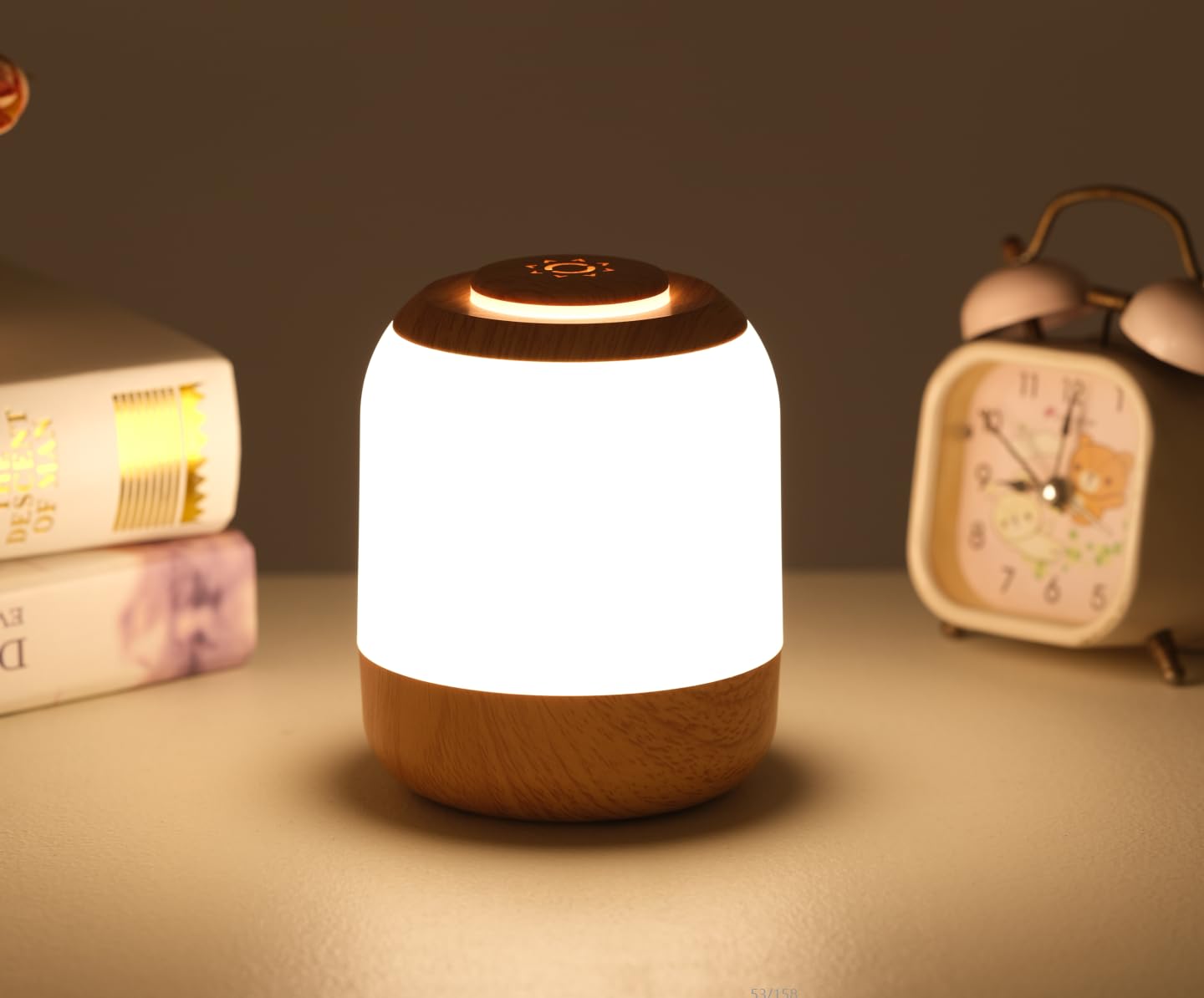 Haotao Eye Caring Bedside Lamps, Small Touch Lamp, Kids Bedroom Night Light, 3-Way Dimmable Warm/Cold Night Lamp, Children Night Light, USB Rechargeable Portable Lamp for Baby Nursing/Sleeping Aid