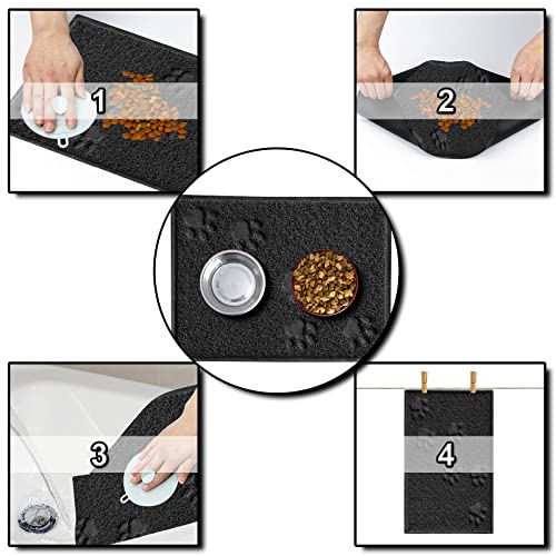 KongJies Futtermatte wasserdicht rutschfest für Hunde und Katzen (schwarz) - Image 4
