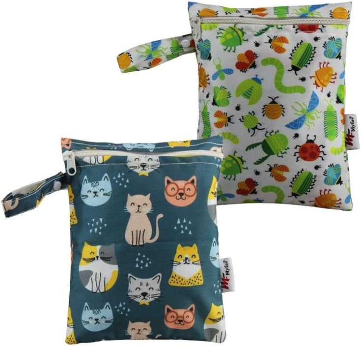 Wet Dry Travel Laundry Bag Pack of 2| Water-Resistant Wet & Dry Pouch | Zipper Bag for Dirty Clothes; Bathing Suits; Gym Wear; Workout; Swimming & Travel Storage