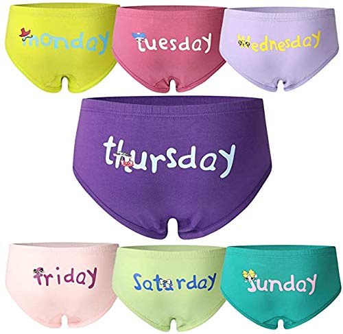 Bestsmile Roupa íntima infantil para meninas pequenas calcinhas para bebês dias da semana calcinhas