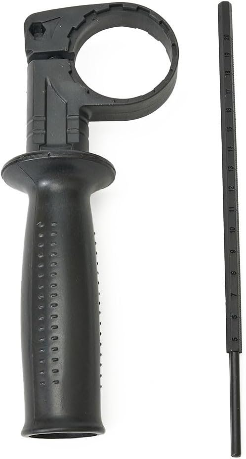 Hammer Drill Side Handle for Electric Drill Grinder - for Impact Drill Auxiliary Handle, Adjustable Power Tool Grip with Comfortable Black Plastic Design