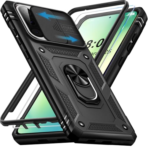 Giyer Panzerhülle für Samsung Galaxy A56 5G Hülle mit Schutzfolie, Handyhülle A56 5G Case mit Kameraschutz 360° Metall Ring Ständer… – Ansicht 1
