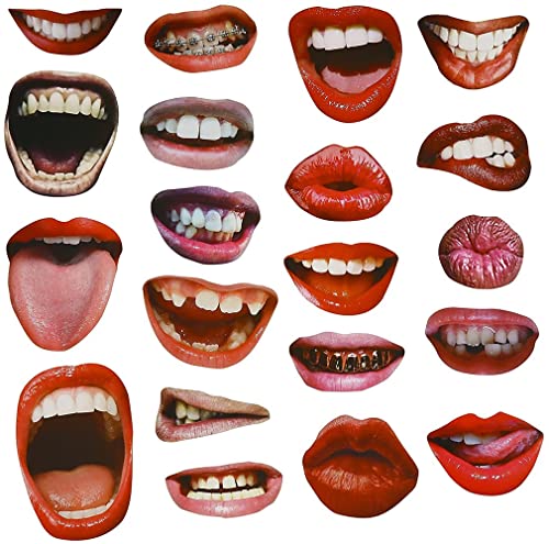 YiYaO Accessoires photo drôle 20 Pcs Lèvres Et Bouche De Cabine Décorations Kit DIY pour Anniversaire Fête Mariage (Rouge) Cover
