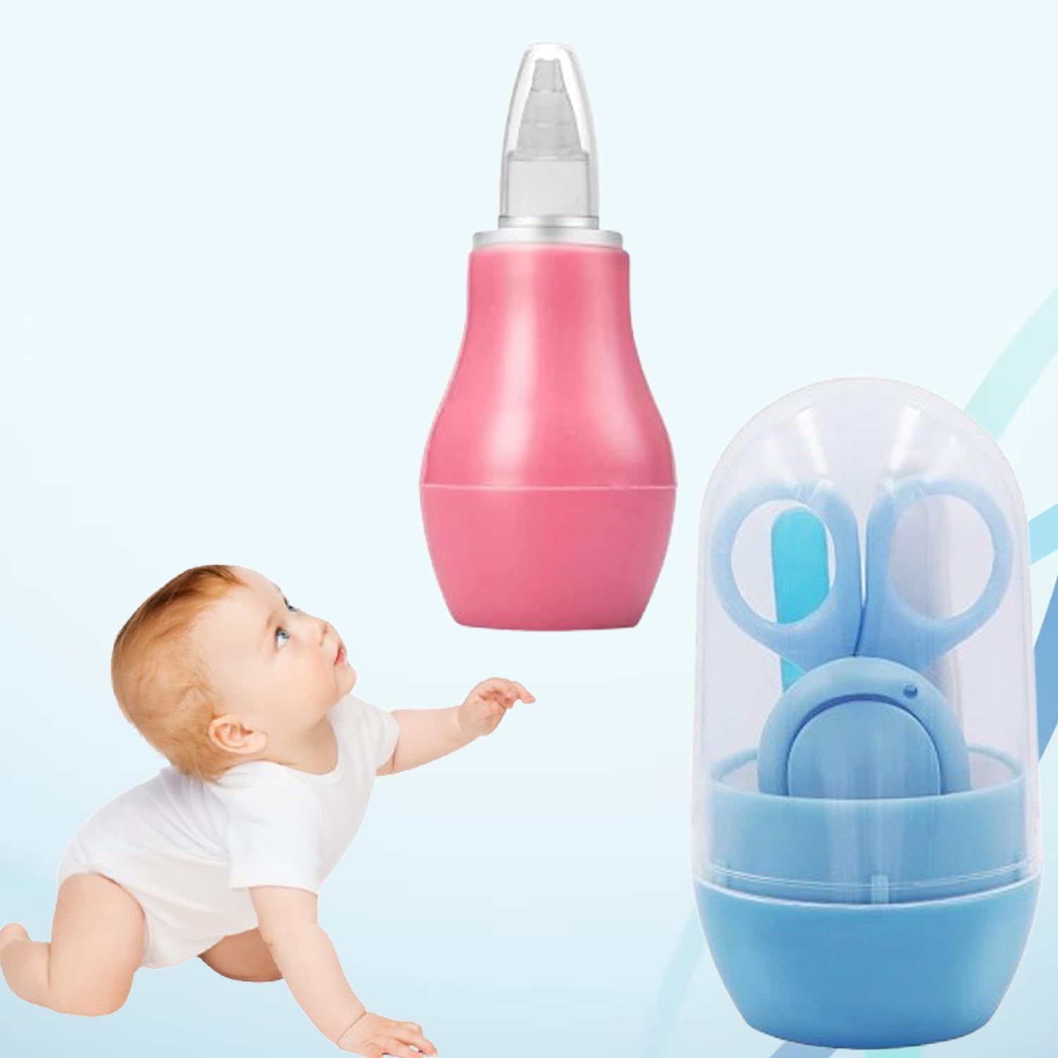 Safe-O-Kid BPA-Free Nasal Aspirator with Grooming Kit – Complete Baby Hygiene Set for Gentle Nose & Personal Care ( Assorted )-image-22