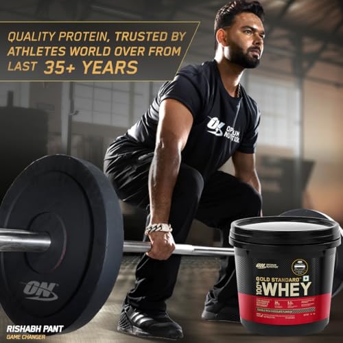 Image of Optimum Nutrition (ON) Gold Standard 100% Whey Protein Powder 4 Kg (Double Rich Chocolate), for Muscle Support & Recovery, Vegetarian - Primary Source Whey Isolate