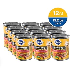 Pedigree Small Dog Tender Bites in Gravy, Steak & Vegetable Flavor Canned Wet Dog Food, (Pack of 12) 13.2 oz. Cans