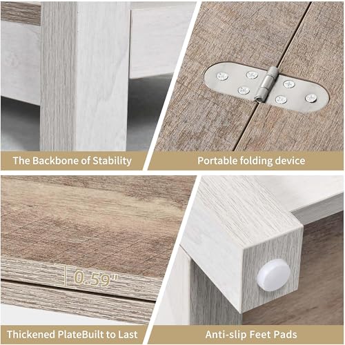 DWVO Lift Top Coffee Tables for Living Room, 3 in 1 Multi-Function Farmhouse Coffee Table with Storage, Wood Coffee Table Center Table with Hidden Compartment, Grey Wash