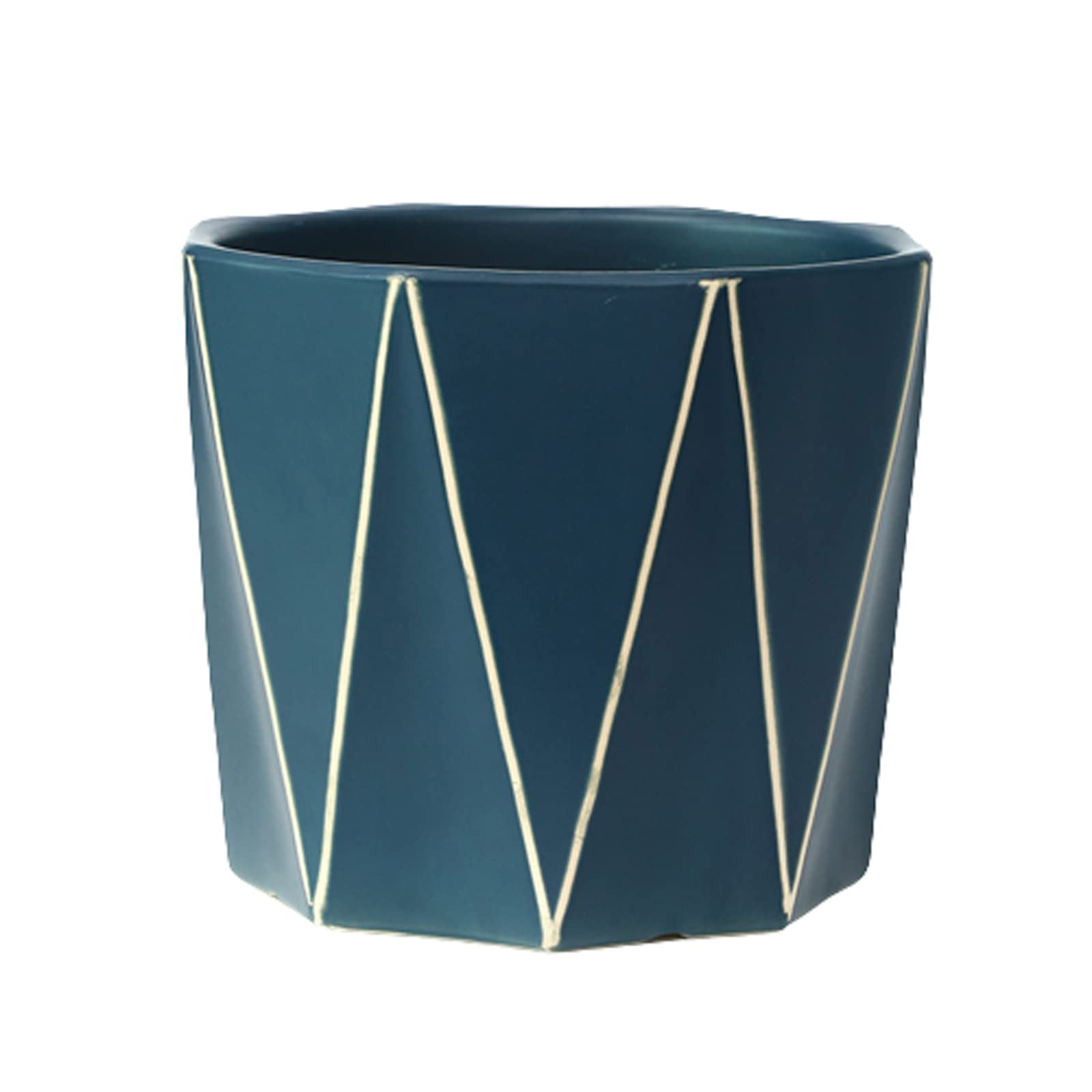 Vasi da Giardino Fioriere in Ceramica, vasi da Giardinaggio Geometrici da 5/6/8 Pollici, Vaso da Fiori Moderno per Piante grasse per la casa con Foro di drenaggio