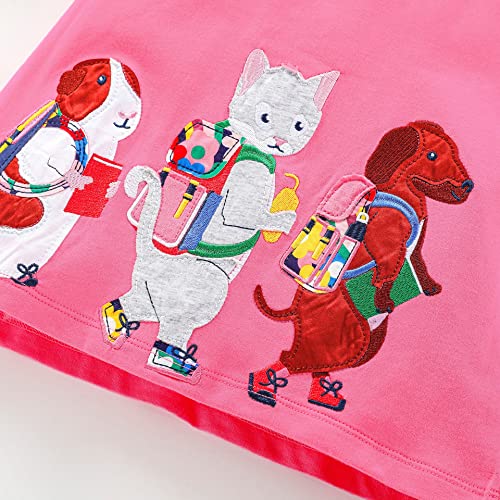 HOMAGIC2WE Toddler Girls Long Sleeve Dress Kids Cotton Fall Cute Casual Basic Shirt Dresses3