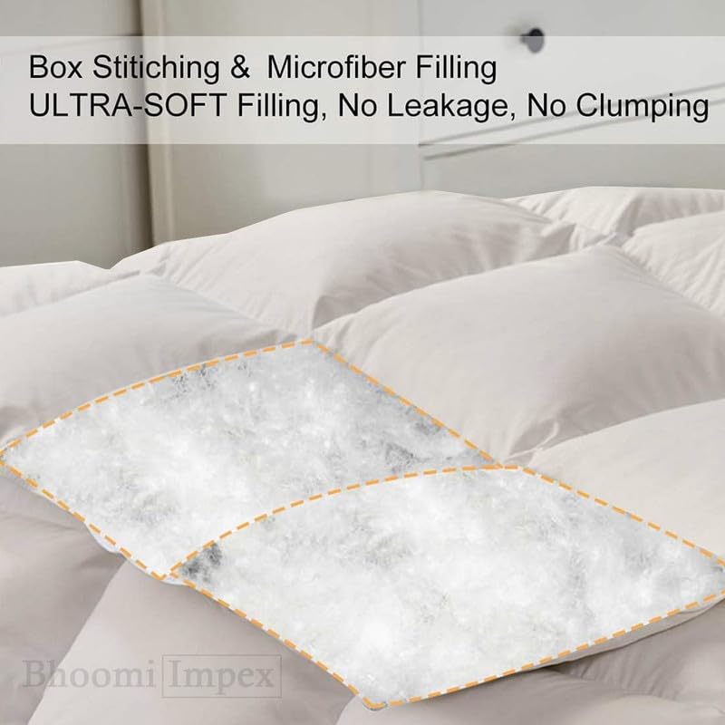 Image of Comforter Single Bed - All Season /AC /Summer Solid Single Bed Comforter Blanket | Dohar | Duvets |Ultra Soft & Light Weight - (300 GSM, Ivory)