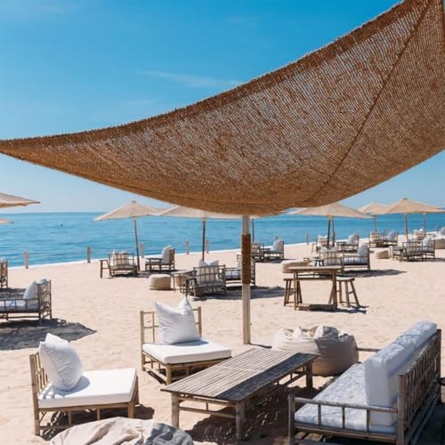 Voile d'Ombrage en Fibre de Coco Naturelle | Toile de Coco Protection Solaire écologique | Ombrière Idéal pour Terrasse Jardin Pergola & Décoration...