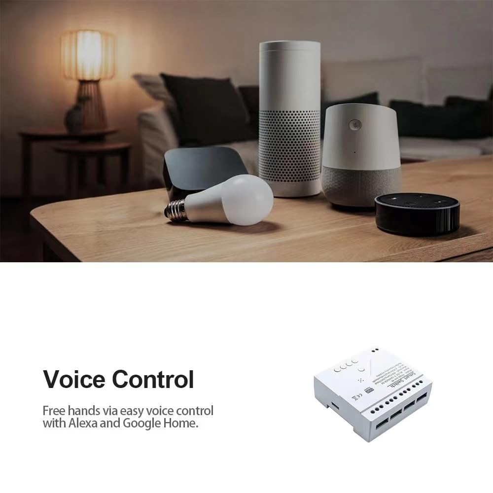 Tuya Smart Life Module de commutation à fermeture automatique 4 canaux AC 85-250 V/USB 5 V WiFi RF Bluetooth Compatible avec Alexa Google Home