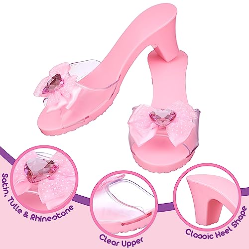 3-Pack Princess Shoe Set - Dress Up Royalty Kids Heels Slip On Shoes - Pastel Colored Princess Dress Up Shoes, Pretend Play High Heels For Kids - Fits Toddler Size 7-104