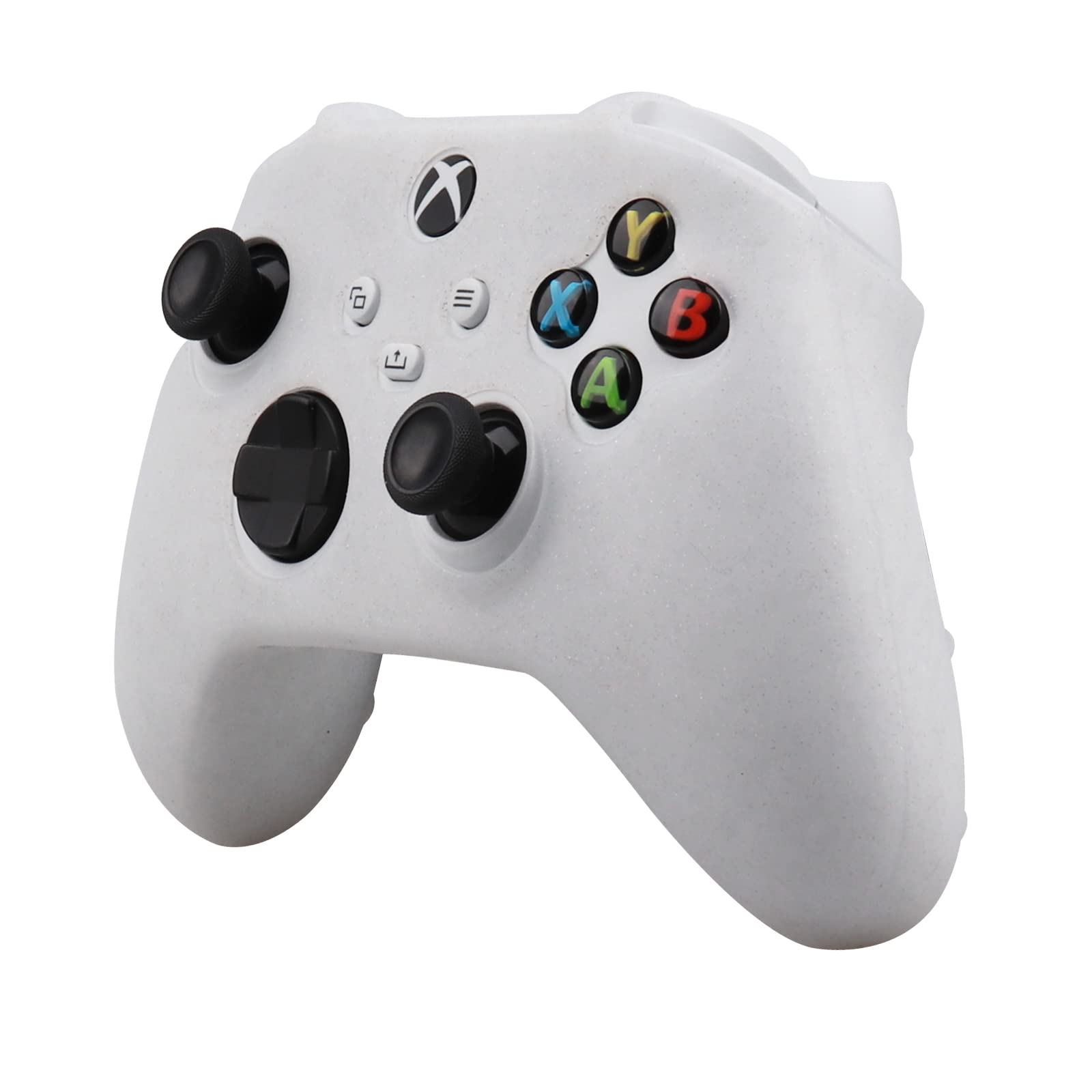 RALAN Skin per controller glitterata per serie Xbox, custodia protettiva in silicone antiscivolo compatibile con joystick Xbox Series Gamepad con 4 tappi per gatti e impugnatura nera per pollice Pro x