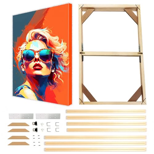 Canvas Frame 24x36 inch(60x90 cm) Suitable for 26x38inch Canvas DIY Self Assembly Wooden Picture Frames Kit Canvas Stretcher Bars for Oil Painting Posters Prints Diamond Painting Wall Art Paintings