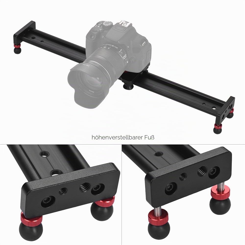 Andoer Motorisierter Kamera Slider 50CM - Dolly Rail aus Aluminiumlegierung für DSLR und Slot Kameras - Fotografie Video Slider mit 11lbs Tragkraft