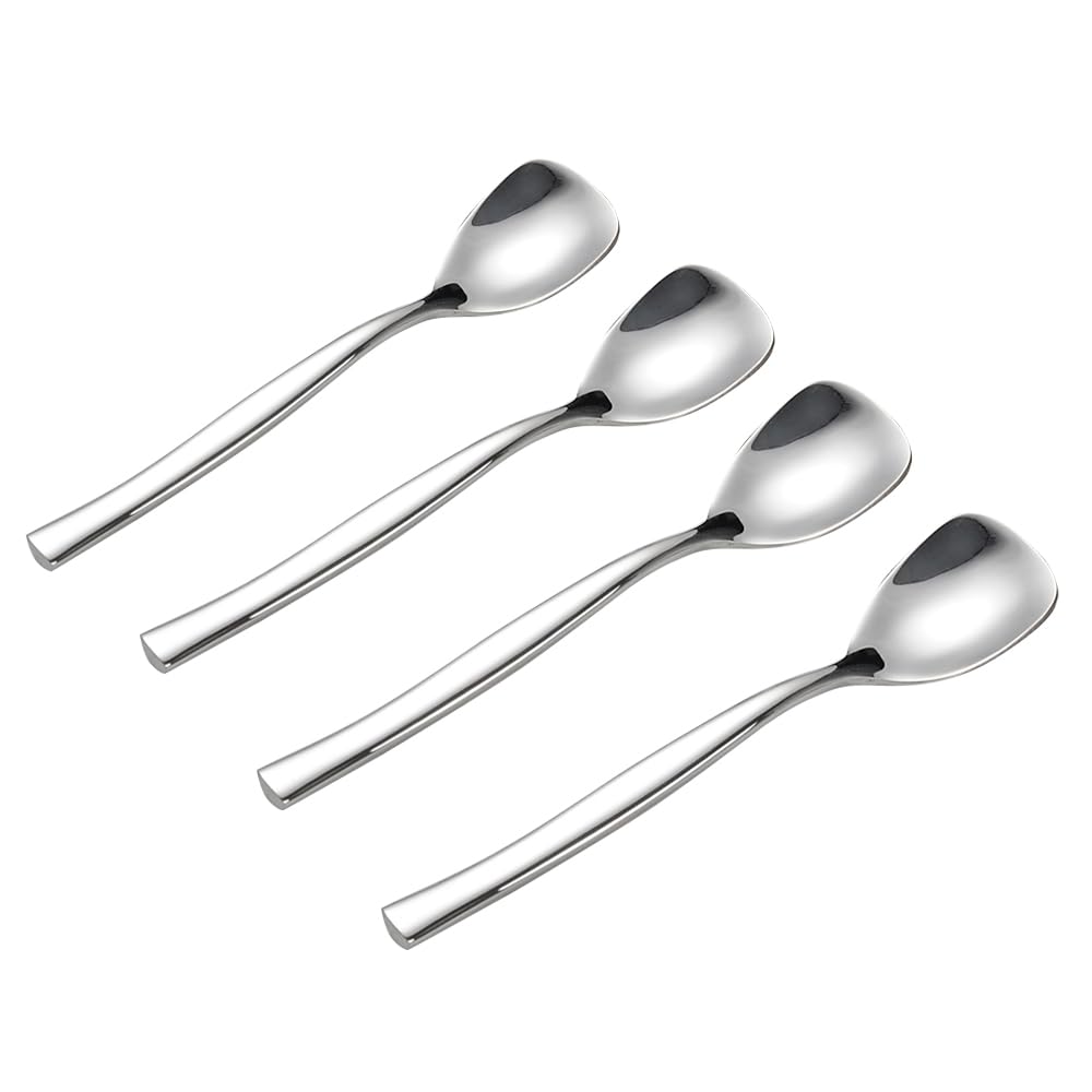 Qskely 12-Piece Stainless Steel Ice Cream Spoons, Yogurt Dessert Spoons
