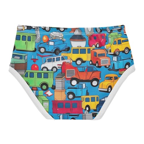 Toddler Panties, Kid's Vehicle Girls Cotton Underwear, 2T–8 Years2