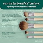 EcoTools Makeup Brush Set for Eyeshadow, Foundation, Blush, and Concealer with Bonus Storage Case, Start the Day Beautifully, Travel Friendly, 6 Piece Set - Image 2