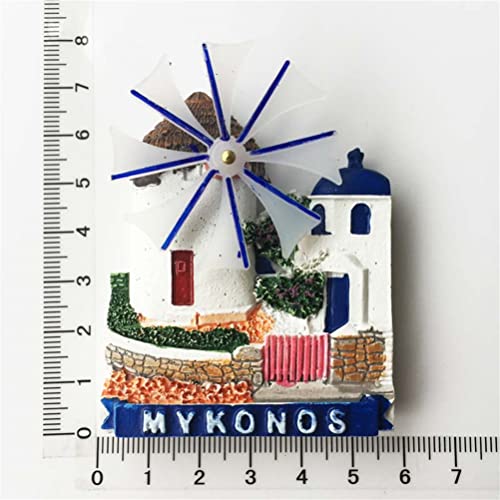 Imán Decorativo de Nevera Mykonos Grecia 3D miniatura 5