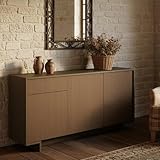Dmora - Credenza Agrifoglio, Madia da salotto, Buffet da soggiorno a 3 ante e 1 cassetto, ...