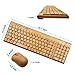 Smart Tech Handcrafted Natural Bamboo Wooden PC Wireless 2.4GHz Keyboard and Mouse Combo