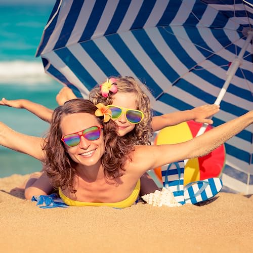 UMEELR 18 Pack Kids Neon Sunglasses, UV Protection Sunglasses Bulk for Kids, 6 Colors Plastic Sun Glasses for Summer Beach Pool Party Favors Birthday Party Supplies 5