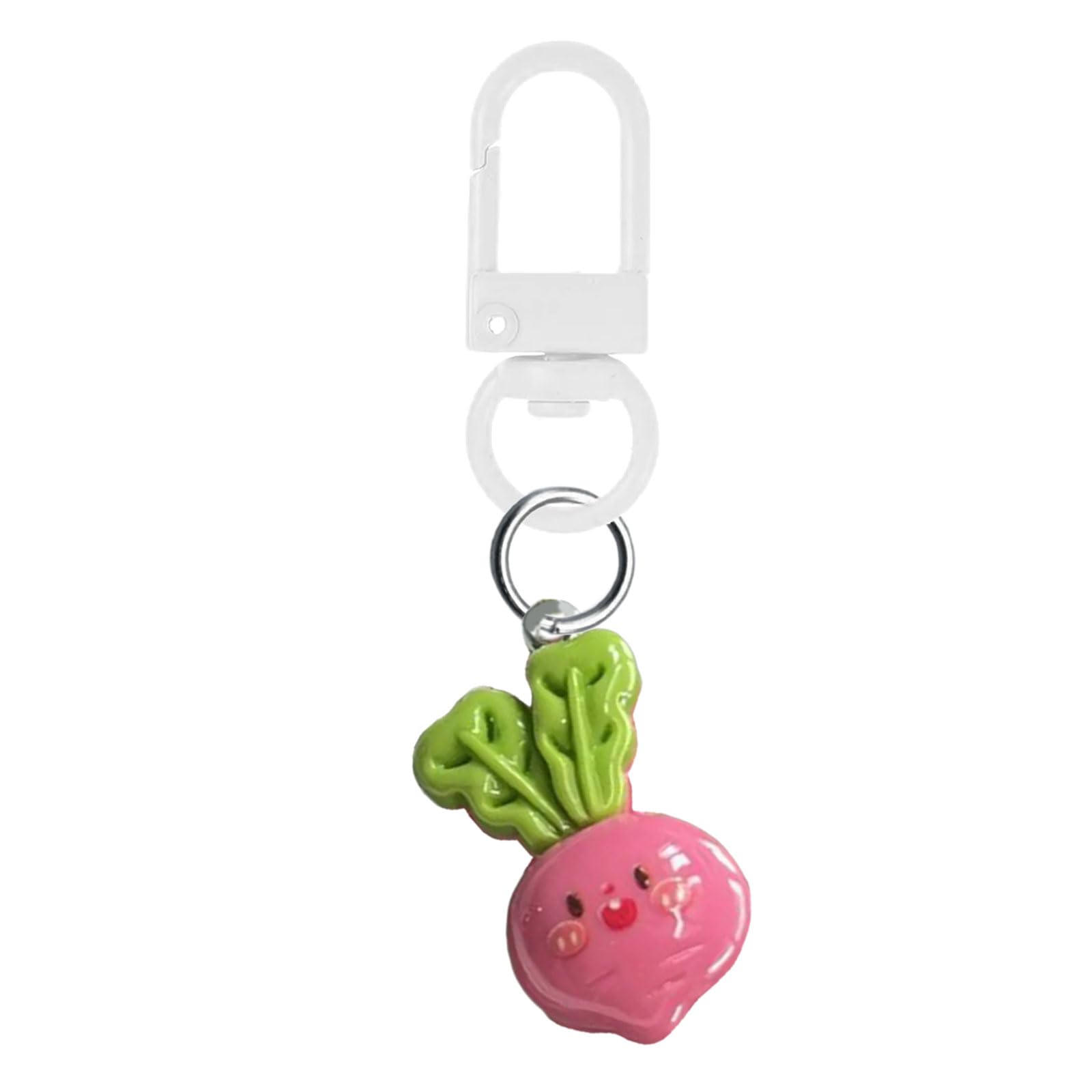 Kfwfuaee Unisex Kids Rose Radish [Kfwfuaee] Adorable Vegetable Charm Keychain Nice Style Nice Accessories Backpack Gift Vegetable Keychain Gift For Girls, One Size