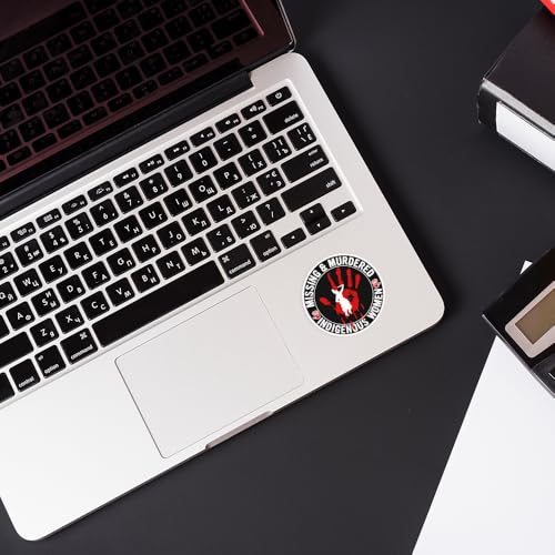 Image of SODAVA (Set of 3) Missing Murdered Indigenous Women Stickers No More Stolen Sisters MMIW Missing Murdered Indigenous Girl MMIW Sticker Gift Decorations Graphic Bumper Sticker 3x4 inch