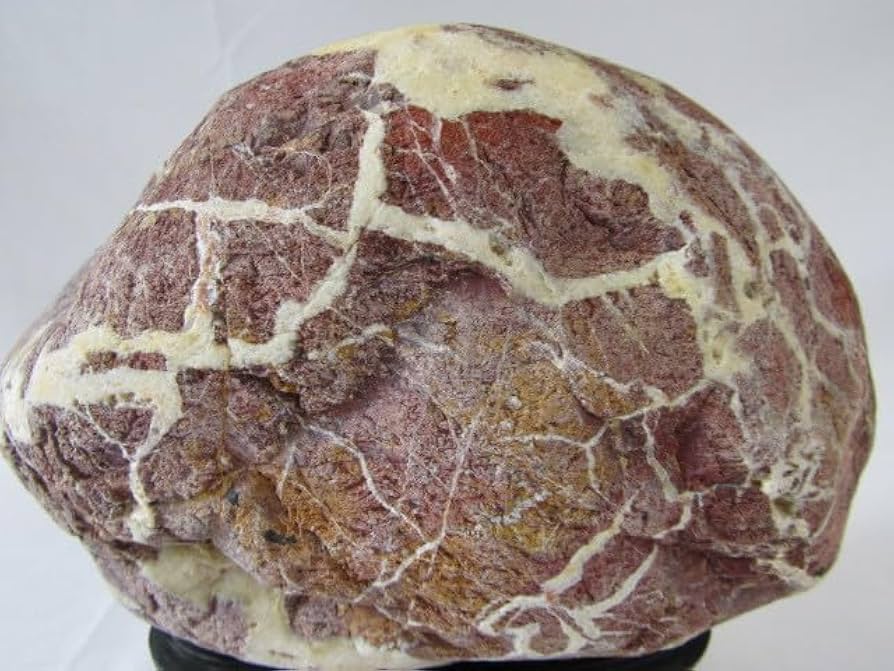 Amazon.co.jp: 鑑賞石赤石下台付床の間飾り重量2.8kg 303