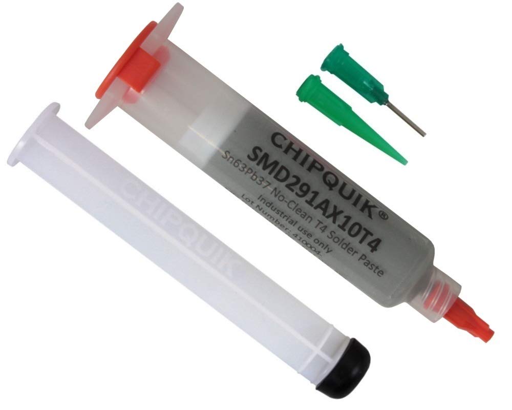 Chip Quik SMD291AX10T4 Solder Paste no clean 63Sn/37Pb in 10cc syringe 35g (T4)