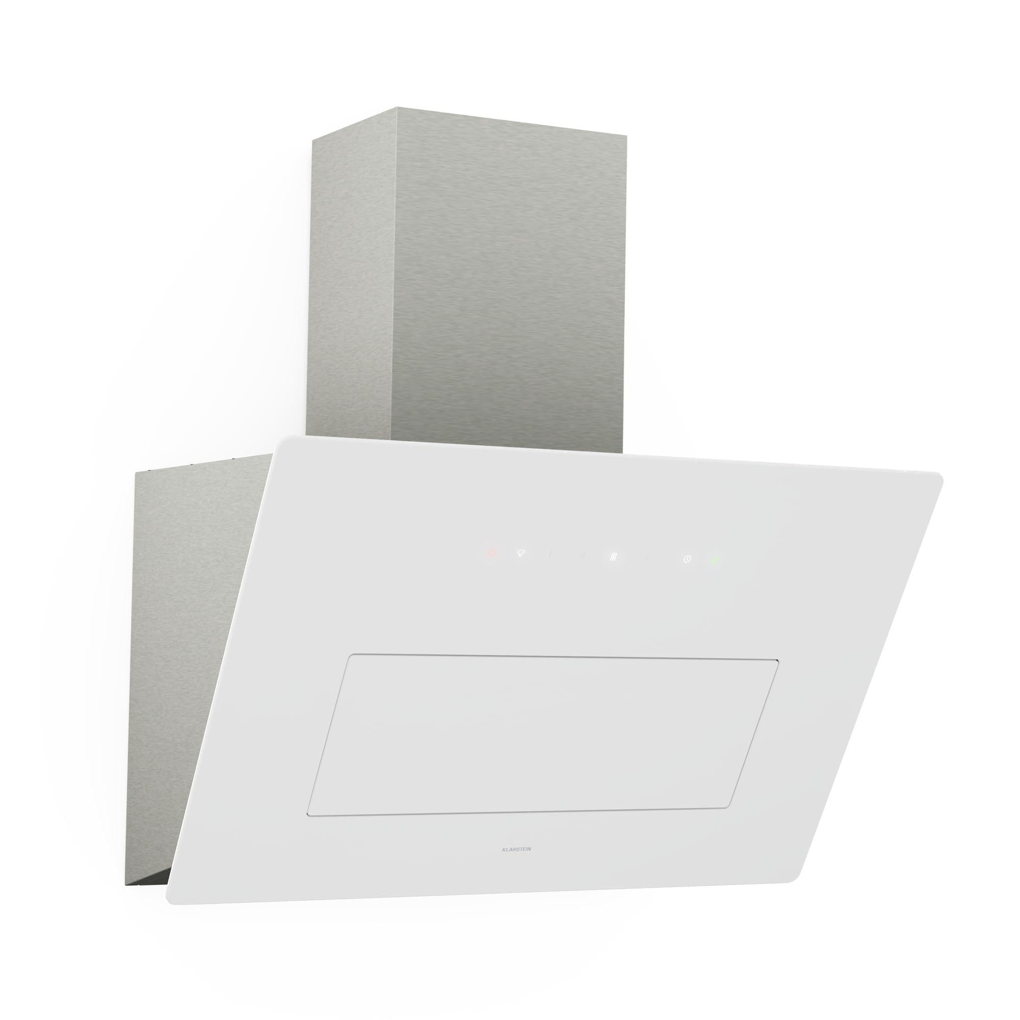 KLARSTEIN SleekAir Cooker Hood - 60cm, 686 m³/h Air Flow, A++ Energy Efficiency, Touch Control, Dual Ventilation, LED Lighting 2700-6500K, Quiet Eco Home Function, White