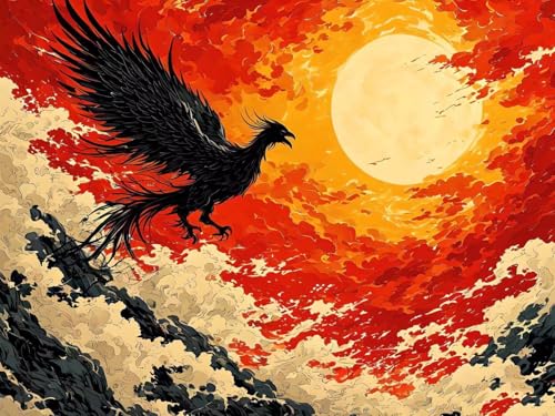 Diamond painting sunset eagle pour décoration murale de salon
