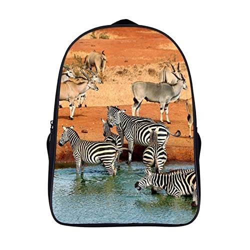 Sac à dos d'école zèbre 3D cool pour fille et garçon