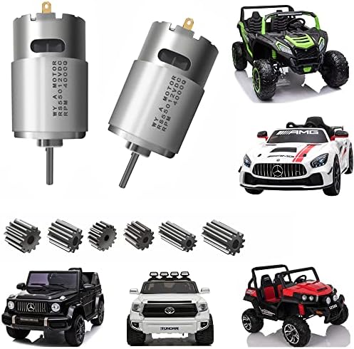 2 Pcs 12V RS550 40000RPM Electric Motor Drive Engine for Power Wheel Motor Upgrade,High Speed Motor Gearbox Accessories for Power Wheels Children Ride On Car Replacement Parts