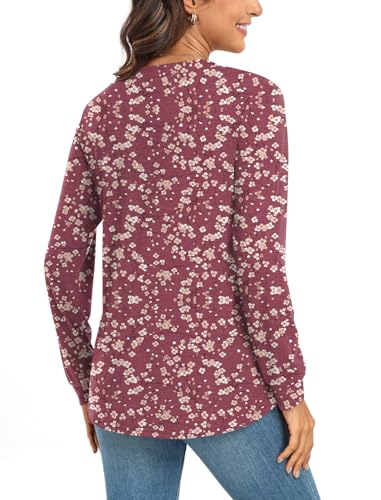 Anyally Women Fall Long Sleeve Tunic Tops Dressy Casual Blouses Pleated Shirts for Leggings4