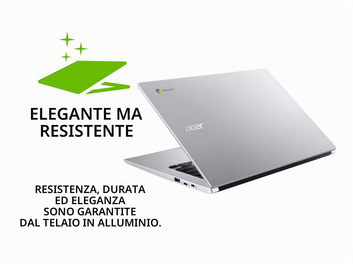 Acer Chromebook 514 CB514-1H-C1T8 Argento 35,6 cm (14") 1366 x 768 Pixel 1,10 GHz Intel® Celeron® N3350