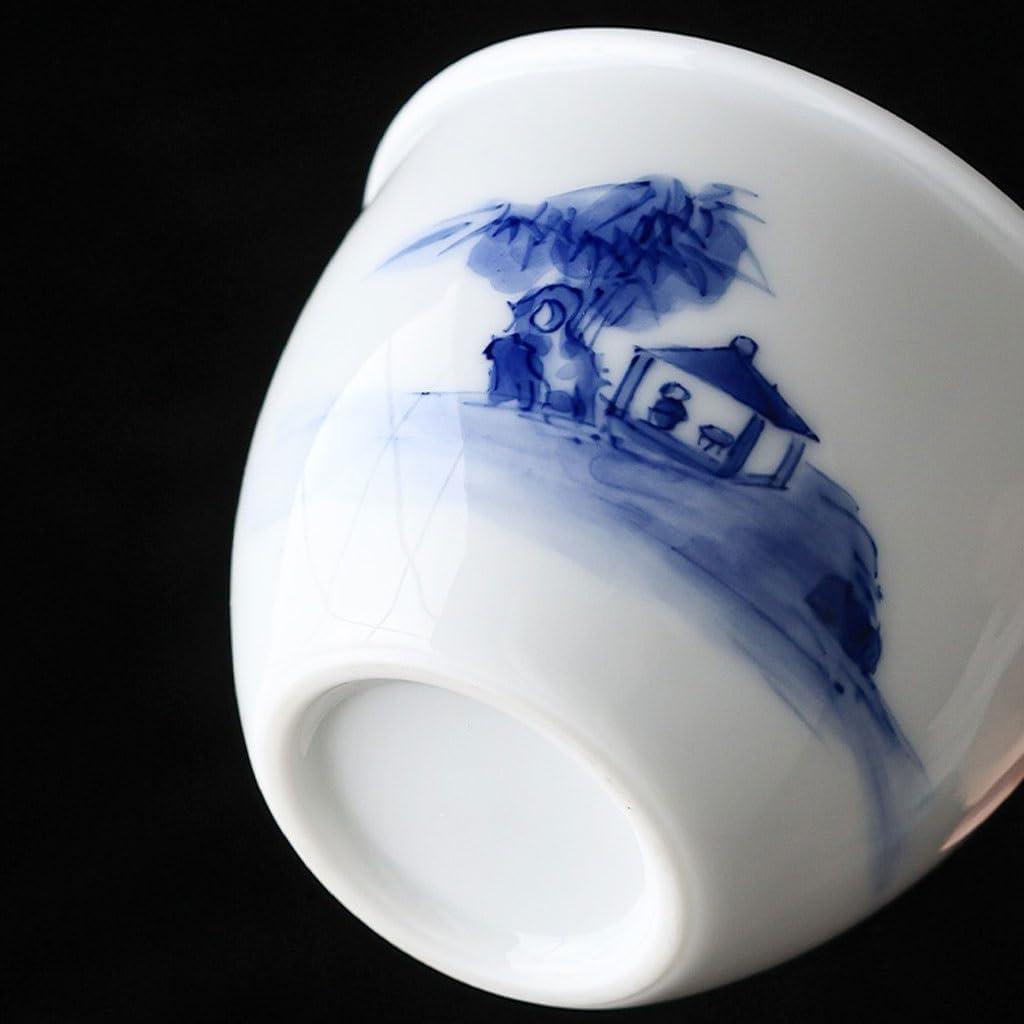 GSOUL Kungfu Tea cup Chinese Office Tea Drinking Cup Hand-painted House Ceramic Host Personal Jar Small Tea Cups