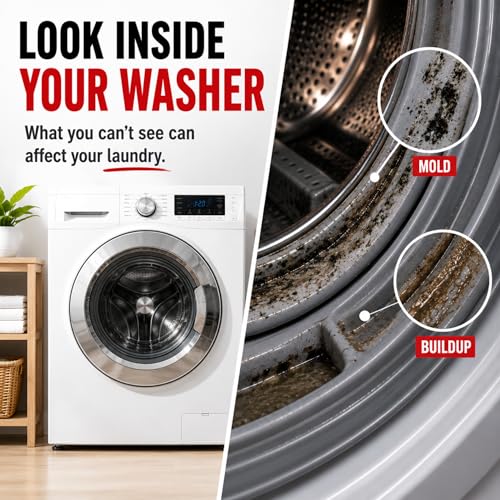 Image of Washing Machine Cleaner Tablets - Penetrating Deep Clean Washer Cleaner Tablets For Front Loader And Top Load HE - Active Formula Tub Descaler Deodorizer