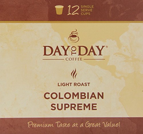 Image of Day To Day Colombian Supreme Light Roast Single Serve Coffee Pods, 12 Count Box (Pack of 6), for K-Cup Keurig Brewer