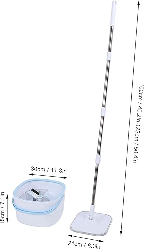 Miniatura 8 de Spin Mop and Bucket Set, Self Separation Clean and Dirty Water System 360 Rotating Self Wringing Microfiber Square Mop Floor Cleaner for Home