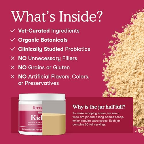 Fera Pets Cat Kidney Support Powder with Antioxidants & Probiotics - Enhances Renal Health & Function - Promotes Regular Detoxification - 60 Scoops - Image 5
