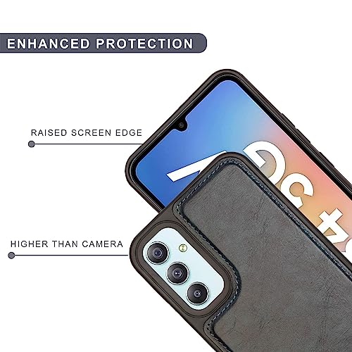Image of SPRIG Compatible with Samsung Galaxy A34 5G Phone Glossy PU Leather TPU Premium Back Cover Drop Tested Shock Proof Mobile Case for Men, Women, Boys and Girls with Camera Protection (Blue)