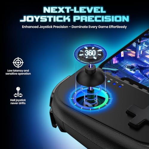 Image of PunnkFunnk GX Pro Bluetooth Gaming Controller with Magnetic Hall 3D Joysticks, RGB Lighting, Dual Vibration, Bluetooth 5.0 Gamepad for iPhone, Android, PC, PS4, PS3 & XBOX (Black)