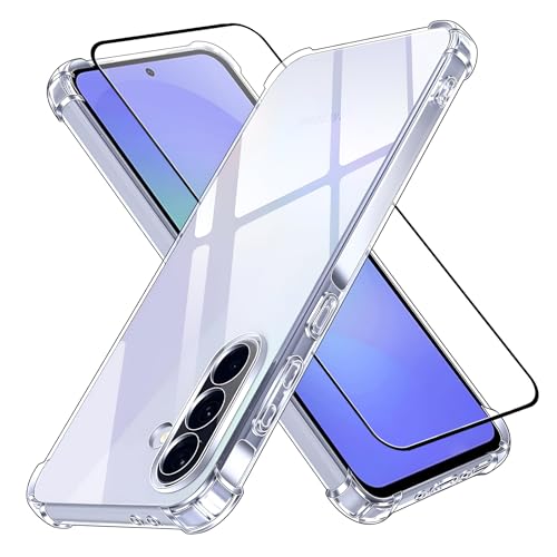 Image of Back Cover Case + Screen Protector for Samsung Galaxy A36 5G | Transparent Mobile Phone Back Case Cover for Samsung Galaxy A 36 | Samsung A36 5G TPU Transparent Back Cover Case