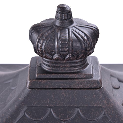 KCHEX Mail Box Heavy Duty Mailbox Postal Box Security Cast Aluminum Vertical Pedestal (Black) - Thumbnail 6