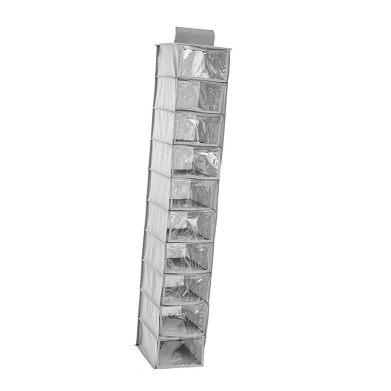 Bolsa de Almacenamiento de Sombreros de Tela no Tejida Gris, Colgante de Pared, para Sujetadores, Ropa Interior y Zapatos. Solución práctica y a Prueba de Polvo.