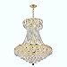 Worldwide Lighting W83034G22 Empire - 42 Inch Eleven Light Medium Chandelier, Polished Gold Finish with Clear Crystal